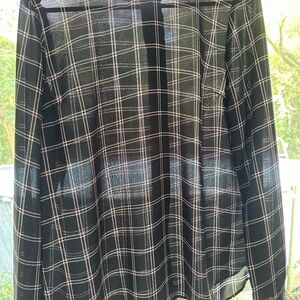 Maurices Black and White Plaid Blouse